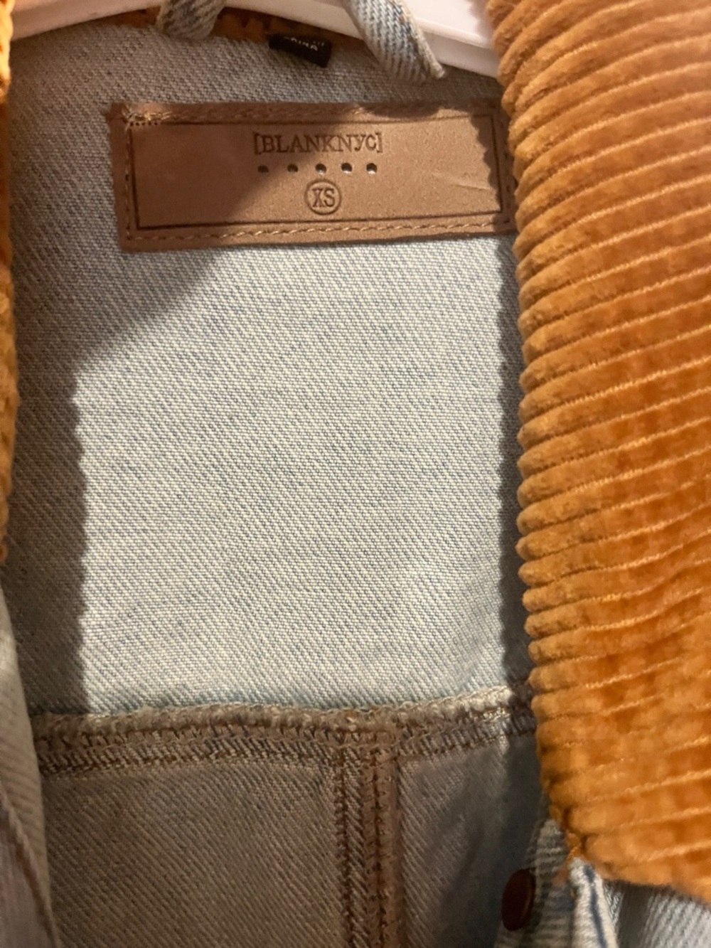 Blank NYC Light Indigo Denim barn Jacket with Button Front XS Anthropologie NWOT - Picture 9 of 9